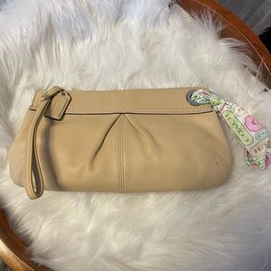 LargeCoach Tan Leather Clutch
